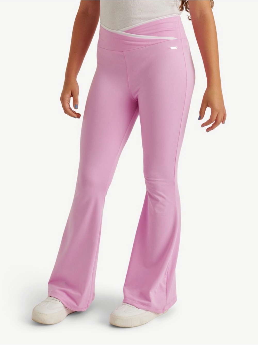 Justice Pink Flare Leggings with Crossover Waistband Girls 5/6